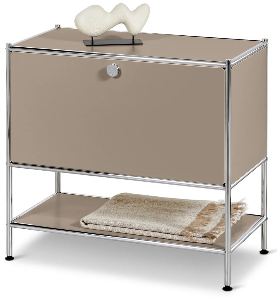 Kovová odkladacia skrinka »CN3« s výklopnými dvierkami, tmavošedá