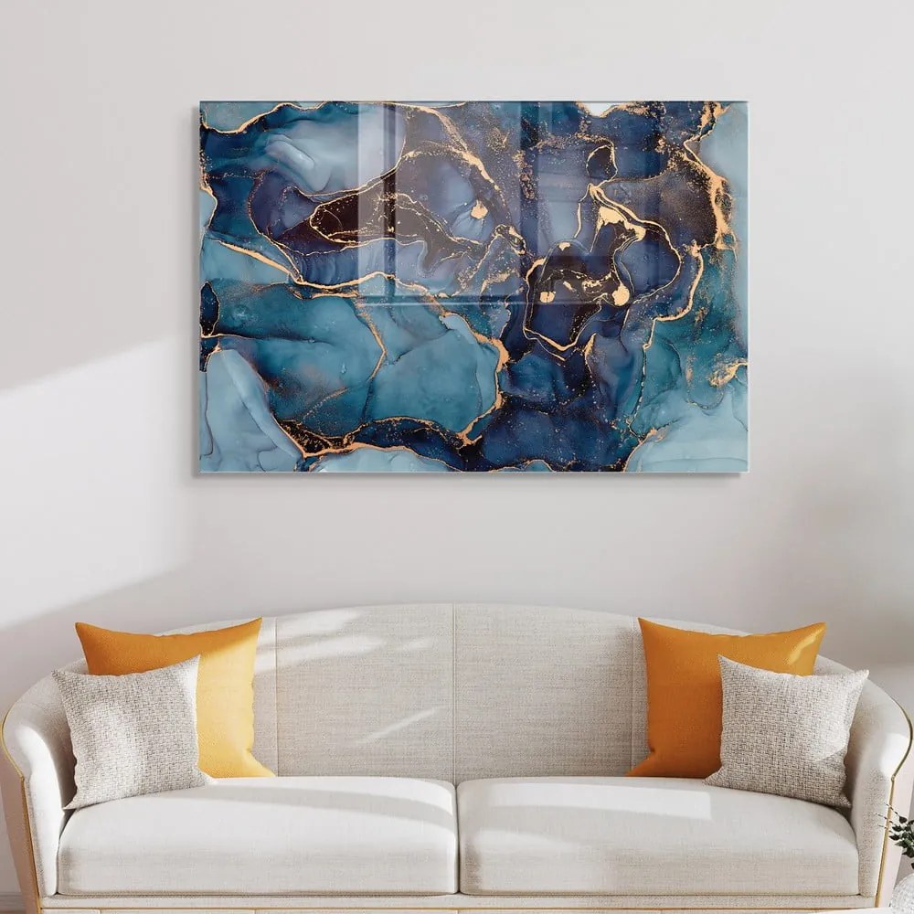 Sklenený obraz 70x50 cm Dark Marble - Wallity