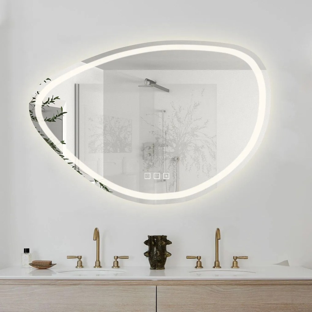 Tutumi Rea Fog, LED kúpeľňové zrkadlo 100x70cm s bluetooth, HOM-05516