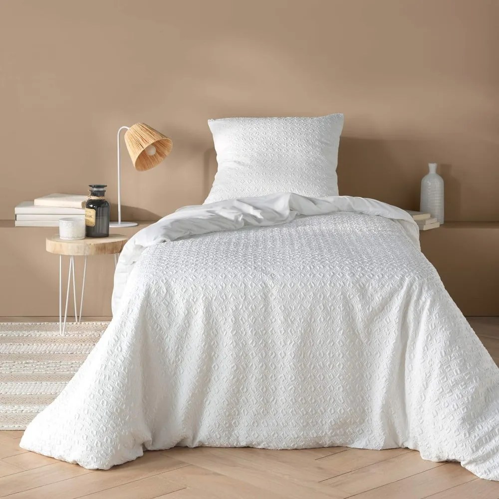 Biele obliečky na jednolôžko z mikrovlákna 140x200 cm Litea – douceur d'intérieur