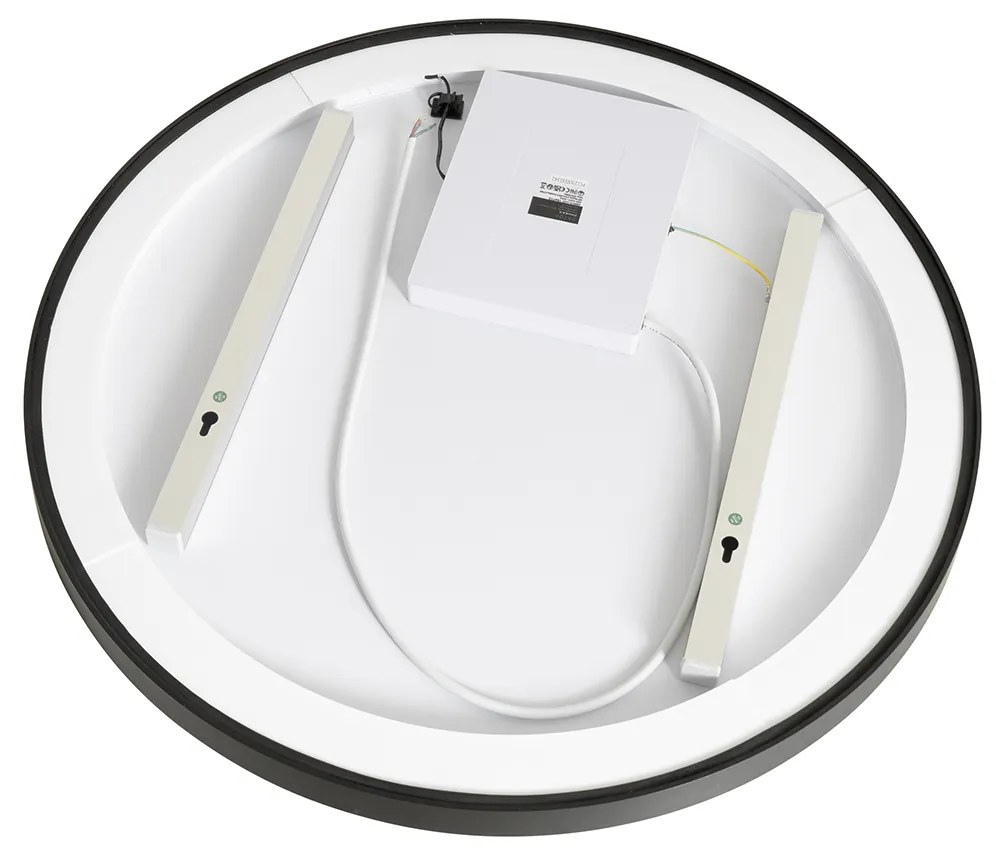 Kúpeľňové zrkadlo čierne 70 cm vrátane LED 3-stupňové stmievateľné s dotykovým okrúhlym - Miral