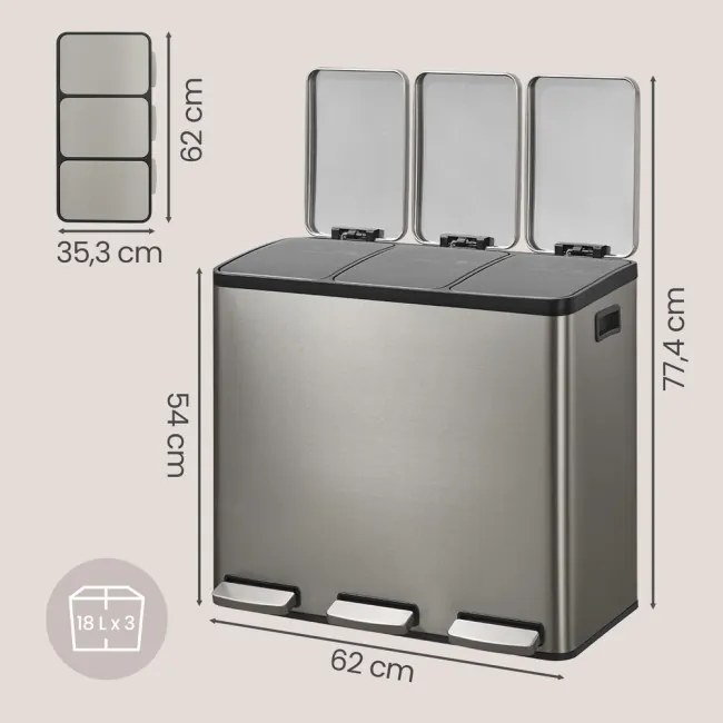 Odpadkový kôš na triedený odpad LTB254EZ01