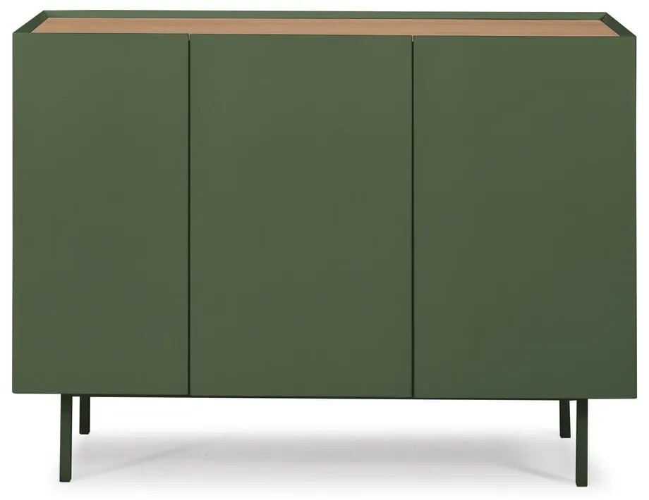 Zelená nízka komoda v dekore duba 110x85 cm Arista – Teulat
