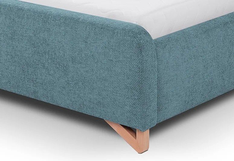 Posteľ Flamingo 180x200 cm, morská modrá štruktúrovaná tkanina