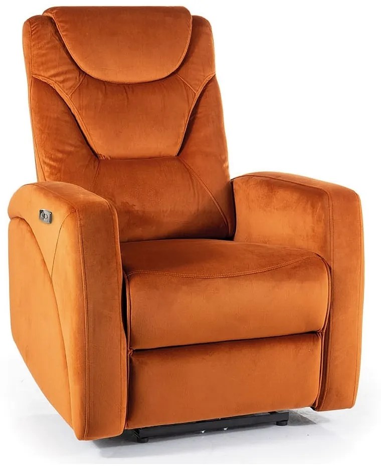 Polohovacie kreslo Kronos Velvet, oranžová