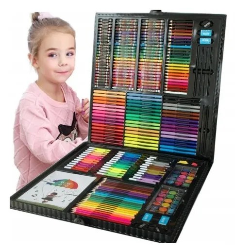 Výtvarná sadá na maľovanie pre deti 308 ks čierna