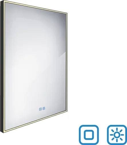 Nimco Čierne LED zrkadlo 600x800 s dvoma dotykovými senzormi - ZPC 13002VX-90