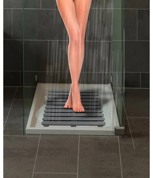 WENKO 22947100-Predložka do sprchy vhodná do interiéru aj exteriéru 55x55 cm sivá