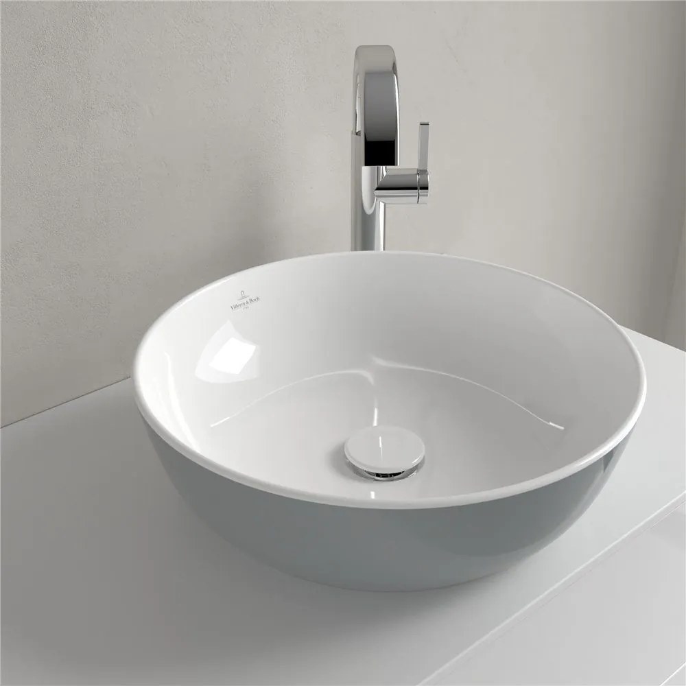 VILLEROY &amp; BOCH Artis okrúhle umývadlo na dosku bez otvoru, bez prepadu, priemer 430 mm, French Linen, 417943BCT7