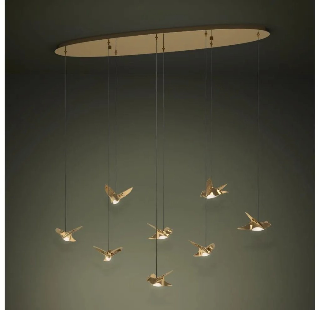 Eglo 390397 - LED Stmievateľný luster na lanku PARATEBUENO 8xLED/4,2W/230V zlatá