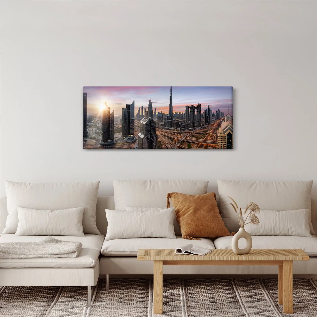 Obraz - Panorama Dubaja (120x50 cm)
