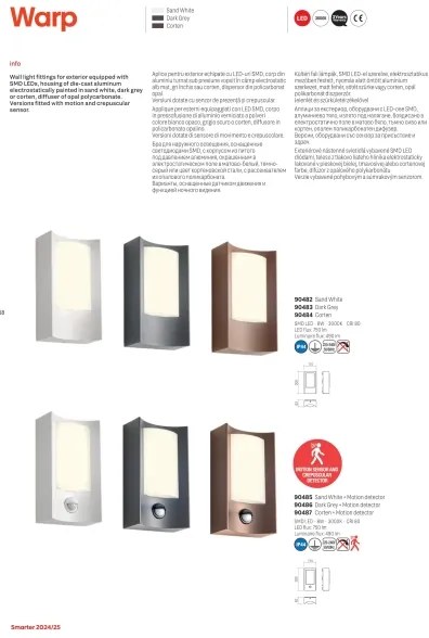 Redo 90484 - LED Vonkajšie nástenné svietidlo WARP LED/8W/230V 3000K IP44 hnedá