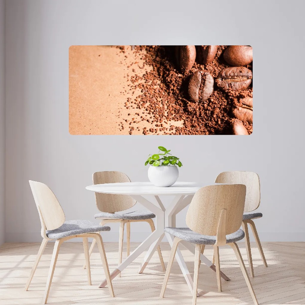 60x120cm Kávové zrnká - textilná nálepka na stenu