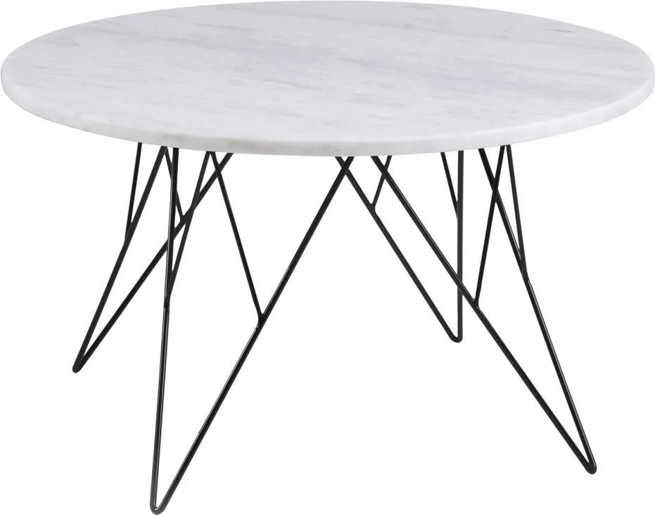 Konferenční stolek Stark 80 cm, mramor, bílá SCHDNH000015402 SCANDI