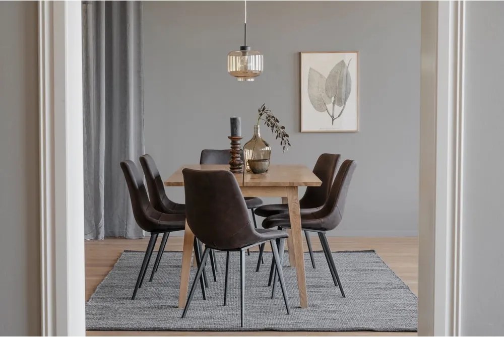 Drevený jedálenský stôl v dubovom dekore Rowico Melfort, 180 x 90 cm