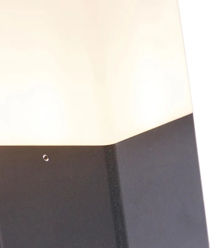 Vonkajšia nástenná lampa čierna s opálovým bielym tienidlom IP44 - Denmark