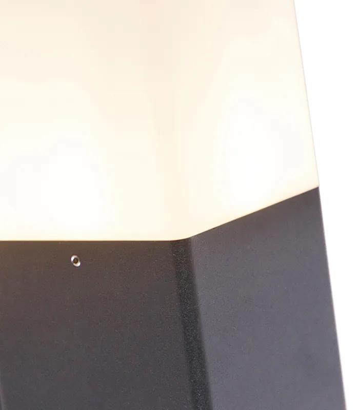 Vonkajšie nástenné svietidlo čierne s opálovo bielym odtieňom IP44 - Dánsko