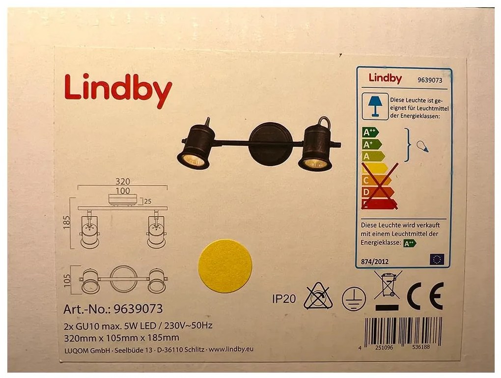 Lindby - Bodové svietidlo CANSU 2xGU10/5W/230V