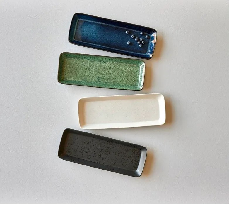 Servírovacia keramická tácka 14x38 cm Gastro Green/Black – Bitz