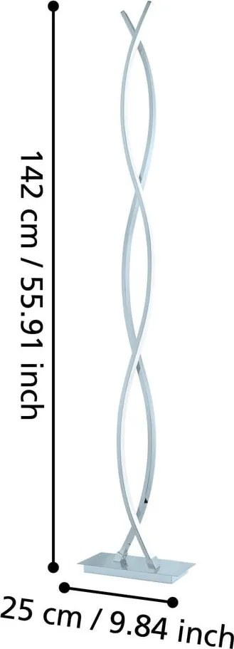 LED stojacia lampa v striebornej farbe (výška 142 cm) LASANA 2 – EGLO
