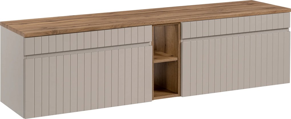Comad Kúpeľňová skrinka pod doskové umývadlo set Iconic Cashmere 180 kašmír/dub coast evoke