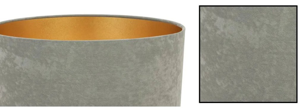 Závesné svietidlo Mediolan, 1x olivové/zlaté textilné tienidlo, (fi 44cm)