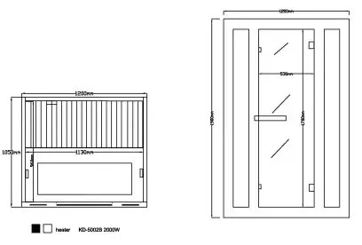 Sanotechnik Safir infrasauna pre 2 osoby, 120x105cm