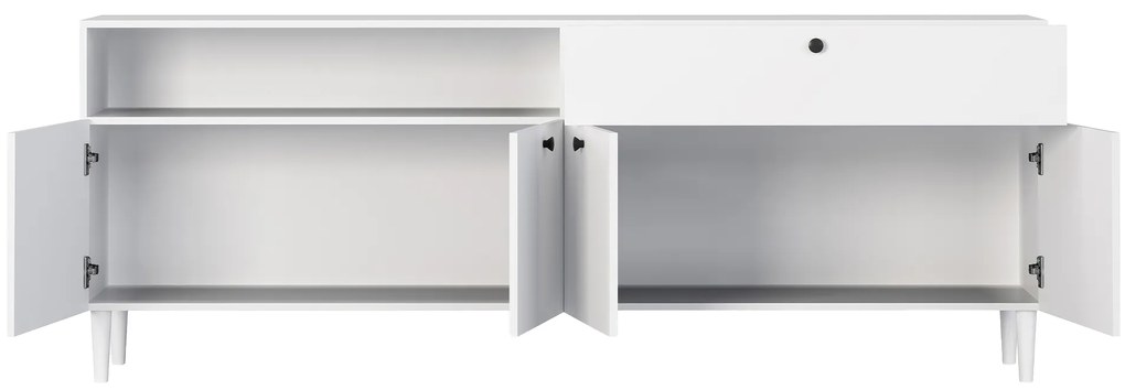 Komoda so skrinkami a zásuvkou DULLUM 200x75cm, biela
