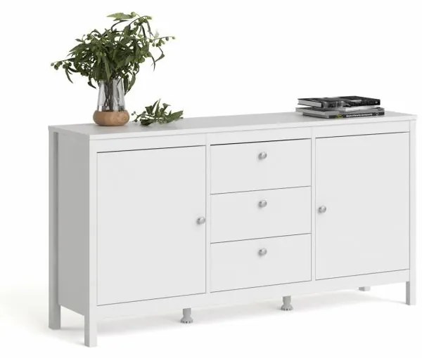 Tvilum Biely príborník SALOMO s 3 zásuvkami