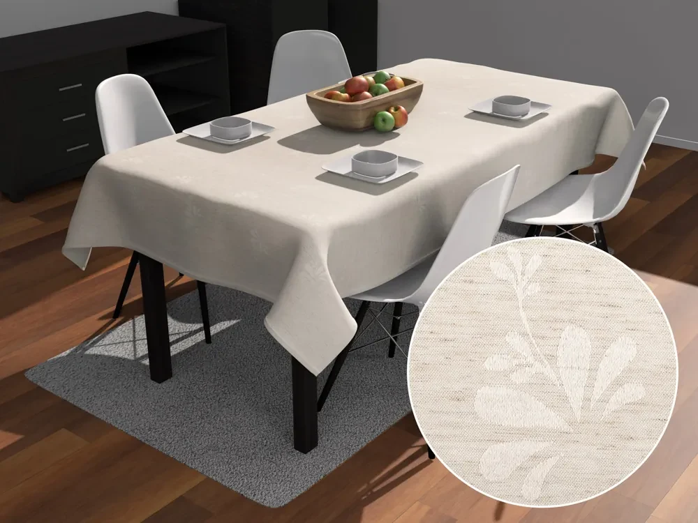 Biante Teflónový obdĺžnikový obrus TF-076 Kvetinový ornament na režnom 140x200 cm