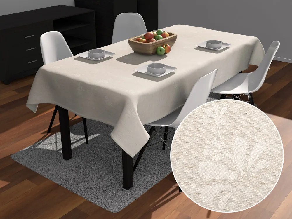 Biante Teflónový obdĺžnikový obrus TF-076 Kvetinový ornament na režnom 80x120 cm