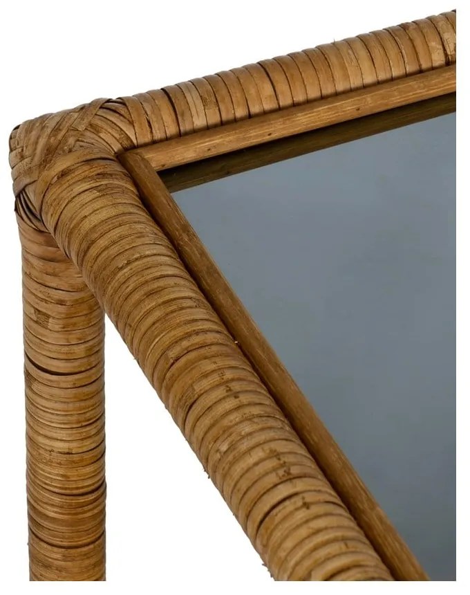 Konferenčný stolík so sklenenou doskou v prírodnej farbe 40x90 cm – Ixia