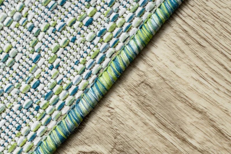 Dywany Łuszczów, Kusový koberec Sion Sisal Aztec 22184 green/blue/ecru – na von aj na doma, 120x170, zelená, chodba / predsieň