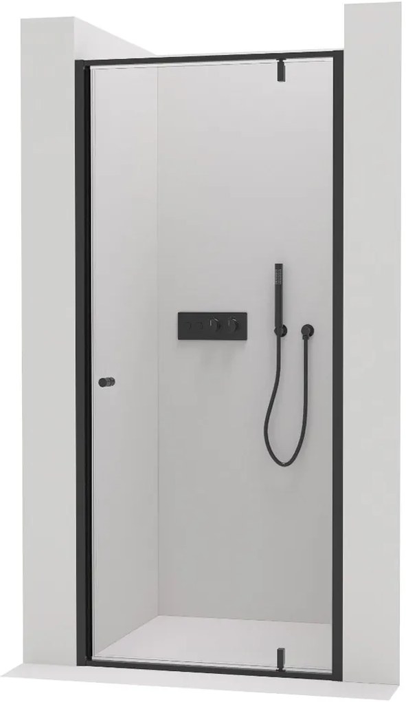 Cerano Ferri, 1-krídlové sprchové dvere 80x195 cm, 6mm číre sklo, čierny profil, CER-CER-425632