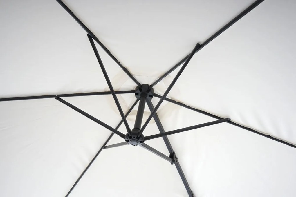 Nástenný slnečník Casoria 3 m polyester hliník/oceľ - krémová