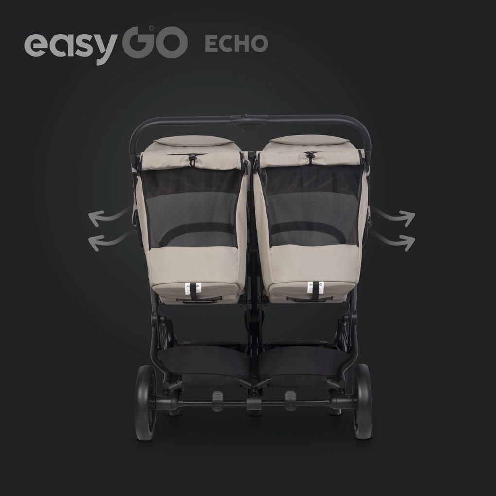 Súrodenecký kočík EasyGo Echo Savana Beige