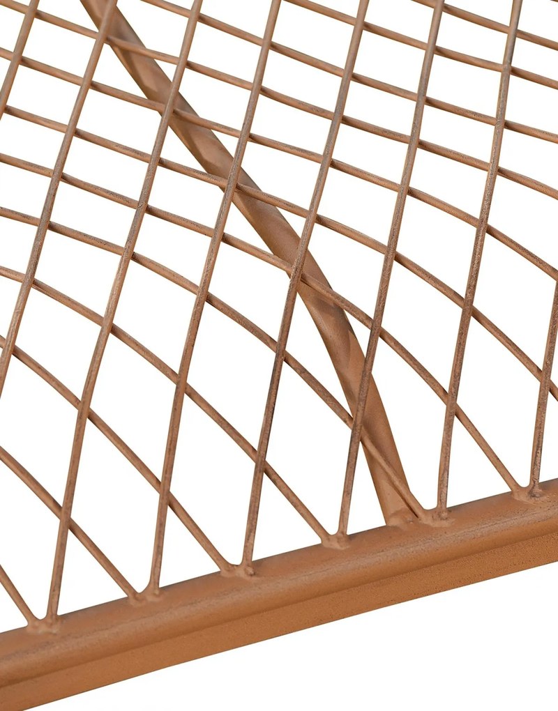 Rustikálna kovová lavička Tar - Hnedá antik