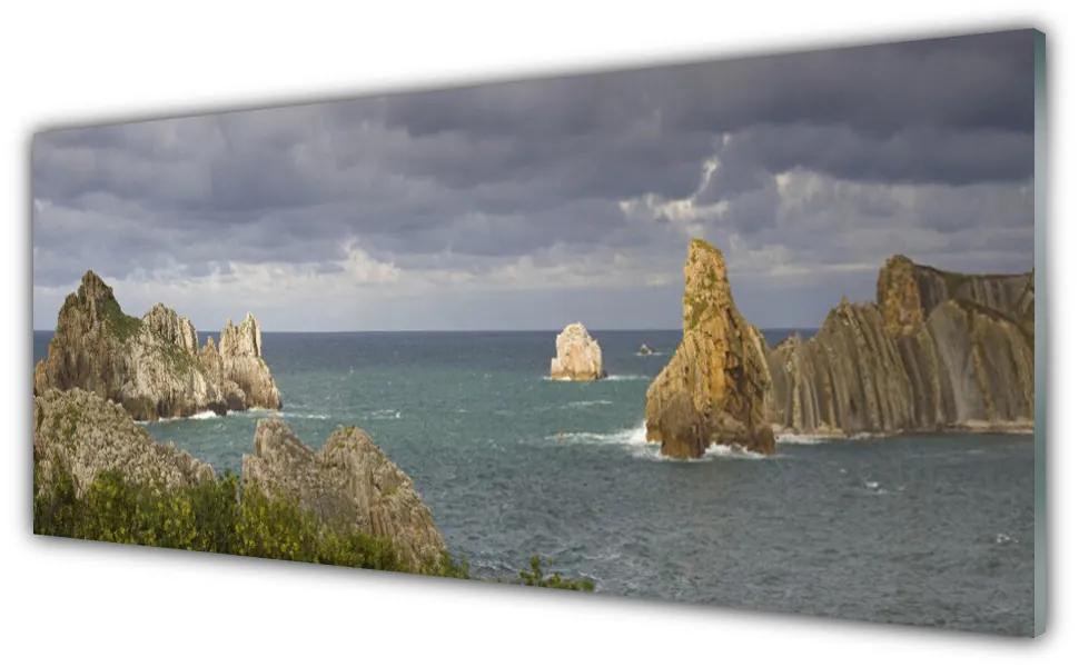 Obraz na akrylátovom skle More skaly krajina 125x50 cm