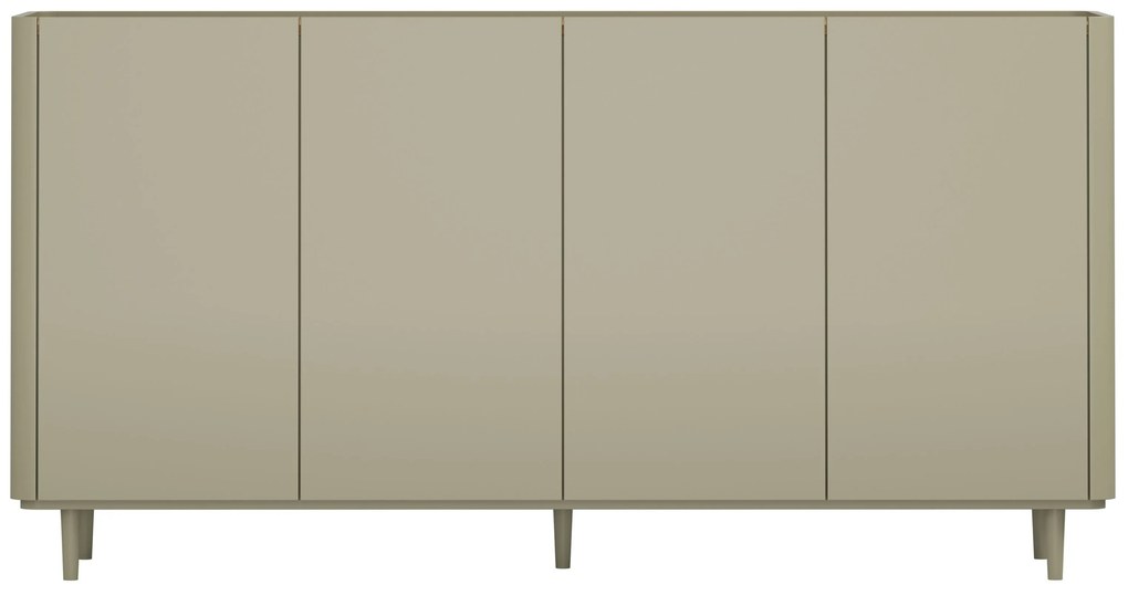 Komoda Elivo 200 cm štvordverová na nožičkách - eukalyptus / dub baltic dune