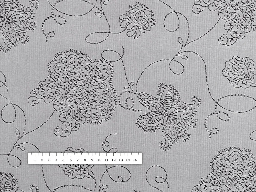 Biante Dekoračná obliečka na vankúš TF-083 Kvetované ornamenty na sivom 35 x 45 cm