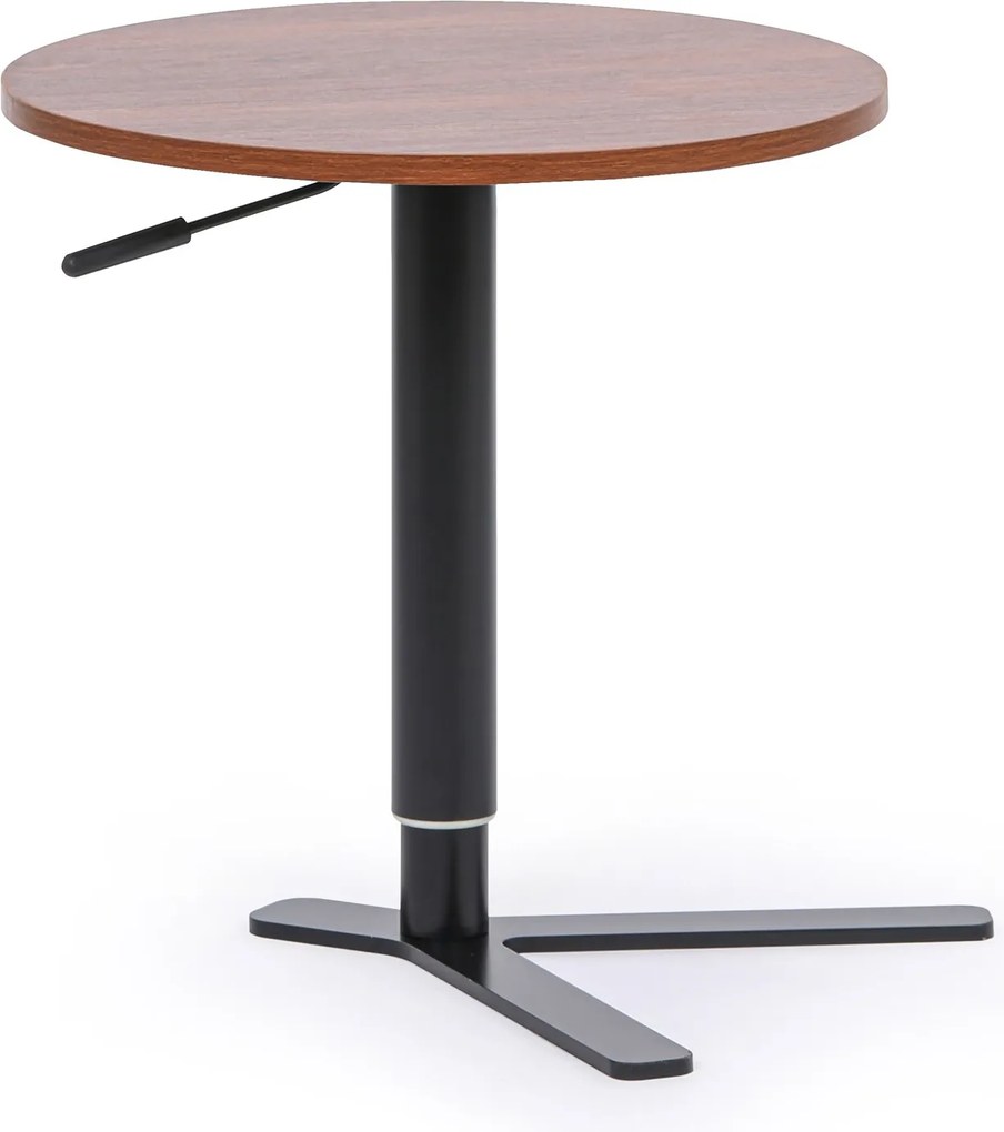 Odkladací stolík, výškovo nastaviteľný, 51-77 x 50 cm, orech tmavý