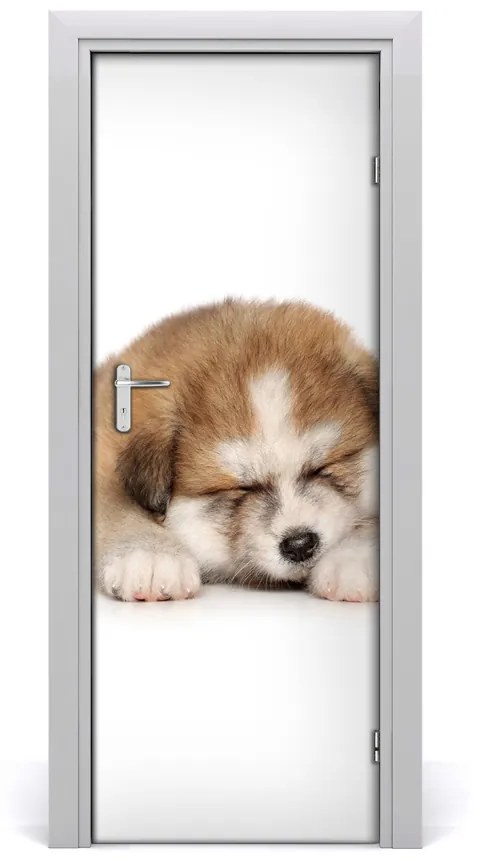 Samolepiace fototapety na dvere šteňa akity 95x205 cm