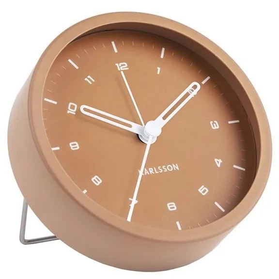 Budík Tinge Steel karamelová ø 9 cm x 3 cm