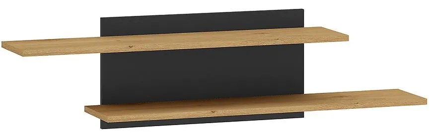 Polička MODESTO 08 dub/čierna