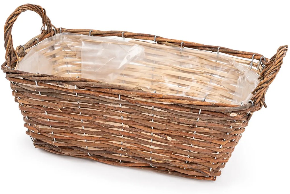 Prútený floristický kôš hnedá, 32 x 17 x 13 cm