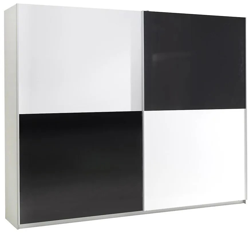 Skriňa Lux 4 244 cm čierna/biela