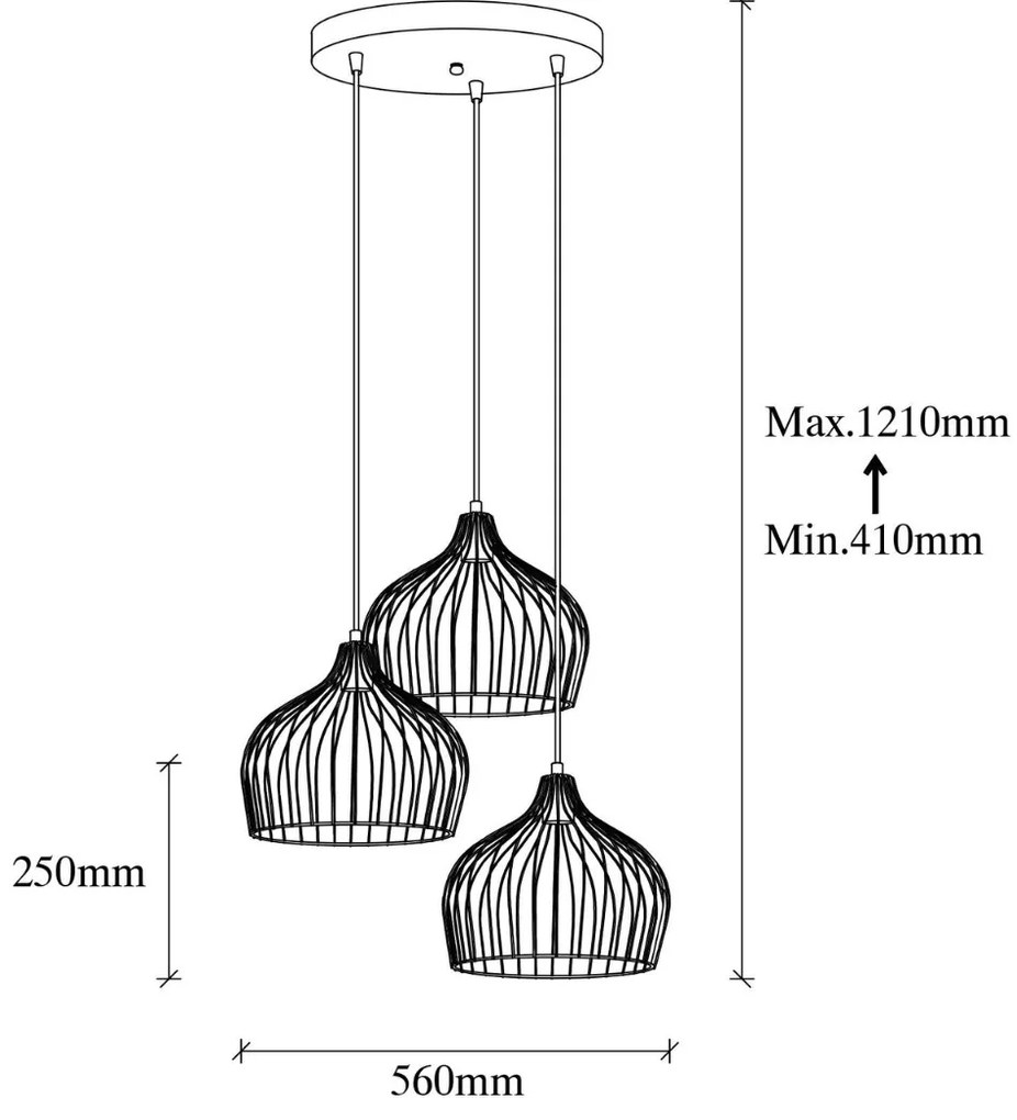 Závesné svietidlo Bek II zlaté