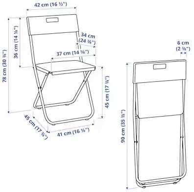 IKEA GUNDE Skladacia stolička čierna