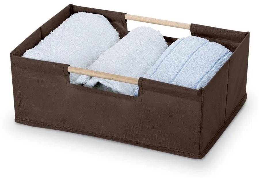 Hnedý úložný box Domopak Saket, dĺžka 34 cm