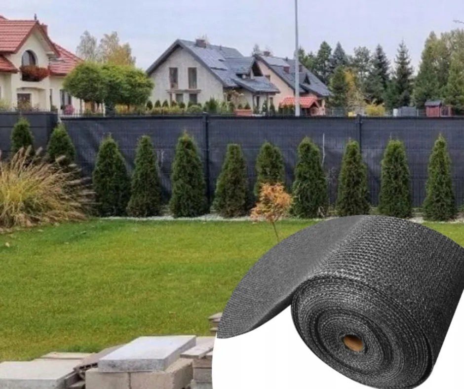 Sivá tieniaca sieť na plot 90 % zatienenie 1,5m x 50m